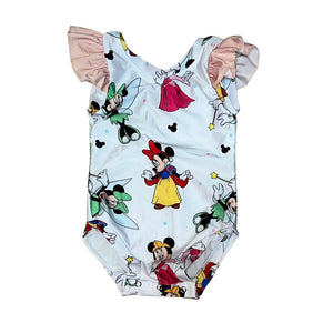 Flutter sleeves mouse princess baby girls swimsuit