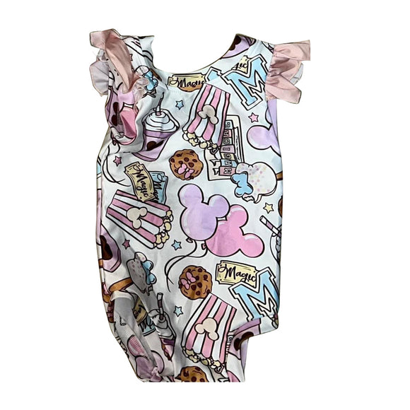 Flutter sleeves magic mouse balloon baby girls swimsuit