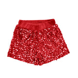 red sequined shorts