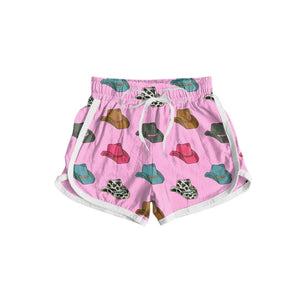 Pink hats western adult women shorts