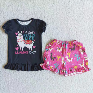 alpaca black and pink girls clothing