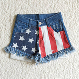 summer flag jeans short 4th of July