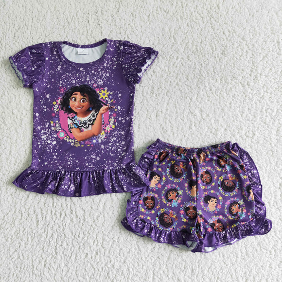 Summer girl cartoon purple outfits
