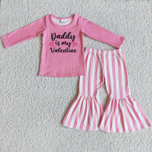 Pink girl outfits Daddy print