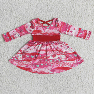 Pink fall girl dress