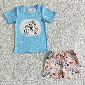 blue boy's cartoon Summer outfits