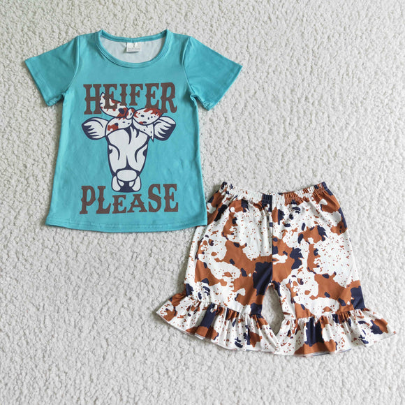 Cow blue girl clothing